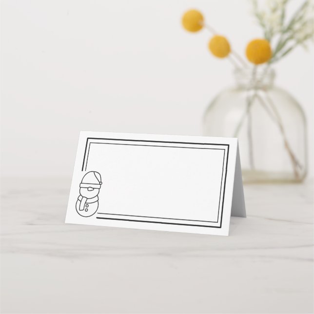 Carte De Placement Holiday Snowman (Devant)