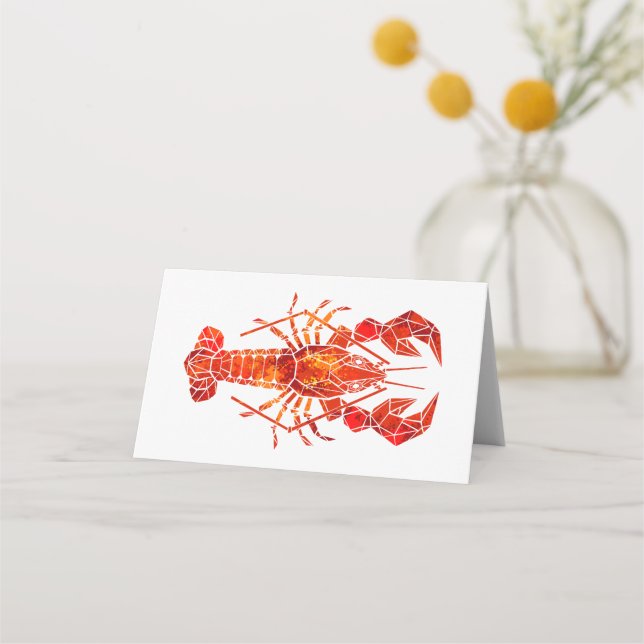 Carte De Placement Homard polygonal rouge (Devant)