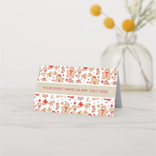 Carte De Placement Homme en pain d'épice Biscuits cuits Rustique Fant