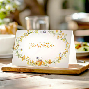 Carte De Placement Honey Bee Floral Birthday Party Carte Place