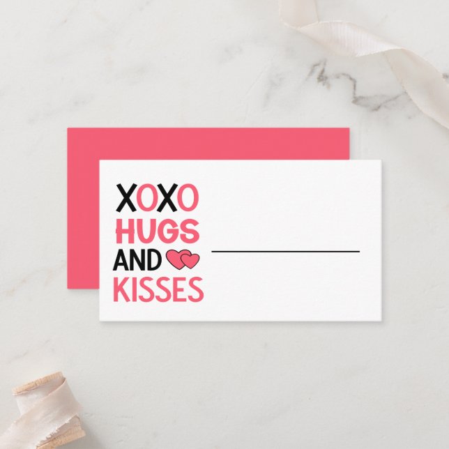 Carte De Placement Hugs Baisers Mariage romantique Fête des mariées r (Devant/Arrière en situation)