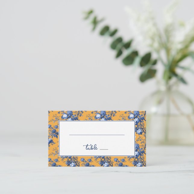 Carte De Placement Hydrangea Florale Orange Joyeuse (Debout devant)