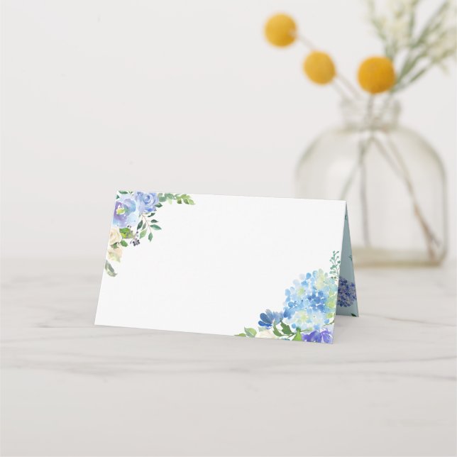 Carte De Placement Hydrangeas bleu et Mariage des frontières Roses (Devant)
