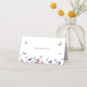 Carte De Placement Il Me Donne Des Papillons Floral Fête De Mariage