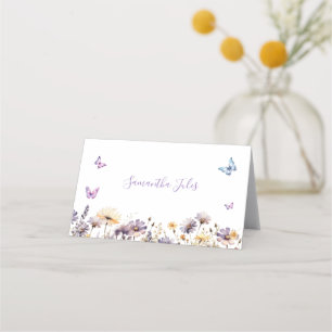 Carte De Placement Il Me Donne Des Papillons Floral Fête de Mariage