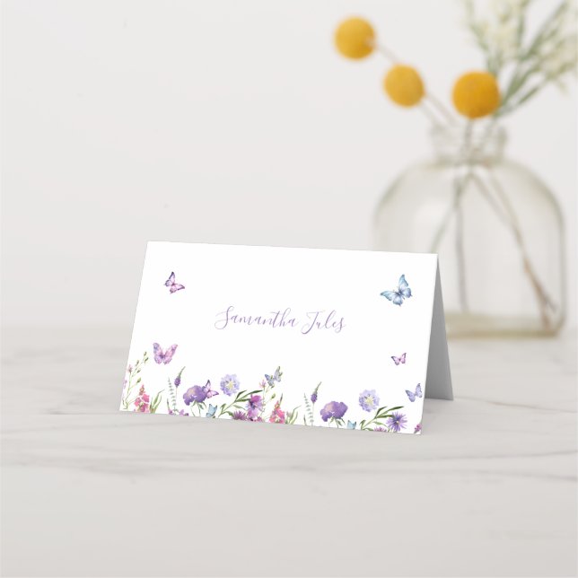 Carte De Placement Il Me Donne Des Papillons Salle De Fête Florale De (Devant)