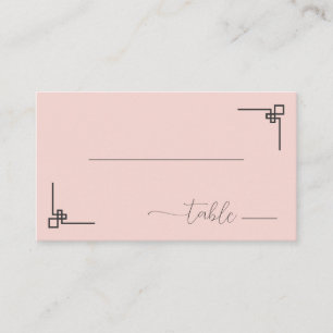Carte De Placement Illustration de table minimaliste rose sereine