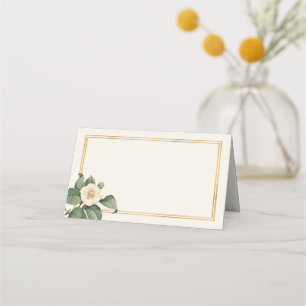Carte De Placement Illustration florale blanche simple Table Mariag