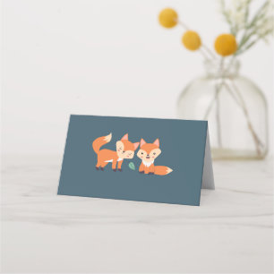Carte De Placement Illustration graphique des renards orange mignons