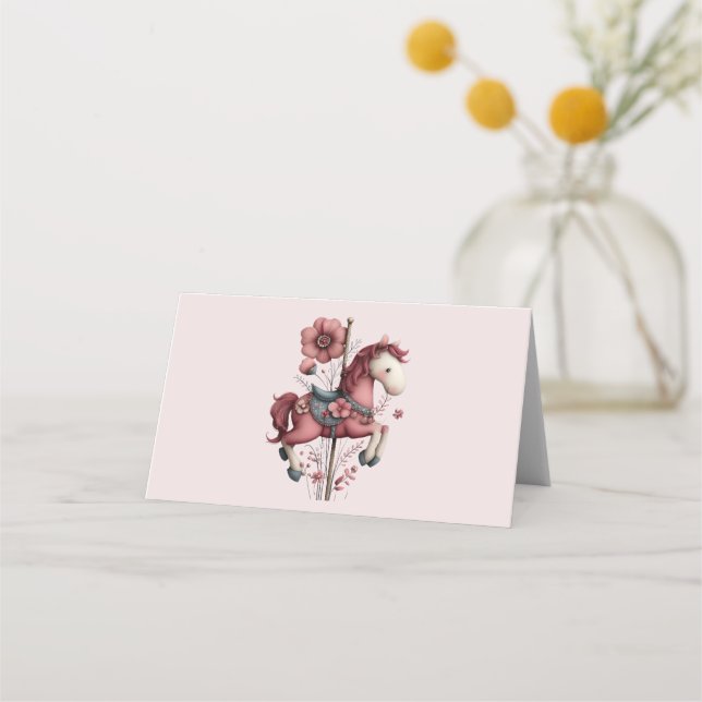 Carte De Placement Image de cheval de carrousel fantaisiste (Devant)