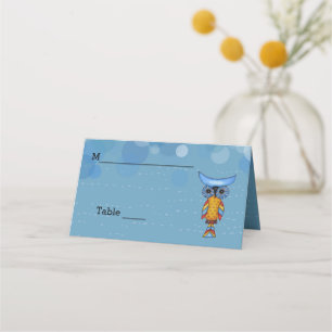 Carte De Placement Imaginaire Chouette aux couleurs vives Cercles d'y