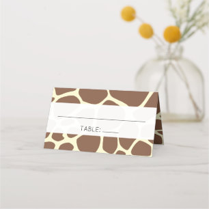 Carte De Placement Imprimer, Giraffe Brown, Animal sauvage, Mariage