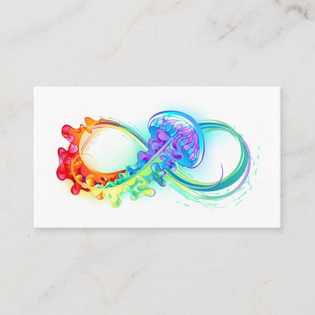 Carte De Placement Infinity with Rainbow Jellyfish (Devant)