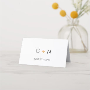 Carte De Placement Initiales personnalisées Monogramme Mariage Texas