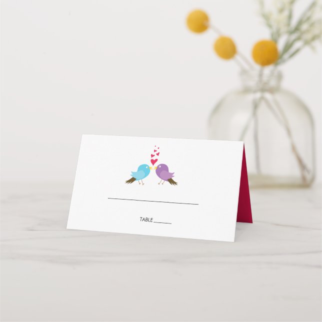 Carte De Placement Inséparables & Coeurs Mariage Carte Place (Devant)