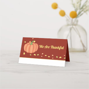Carte De Placement Invités de Thanksgiving Nom Citrouille Fall