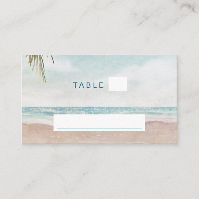 Carte De Placement Island Breeze Beach Mariage de siège Numéro de tab (Devant)