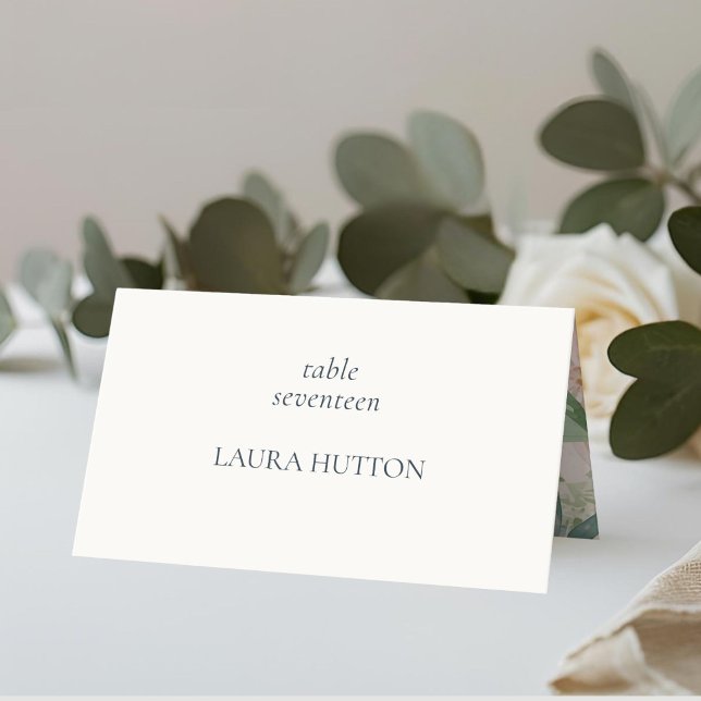 Carte De Placement Ivory | Chic Monogram Floral Wedding  (Créateur téléchargé)