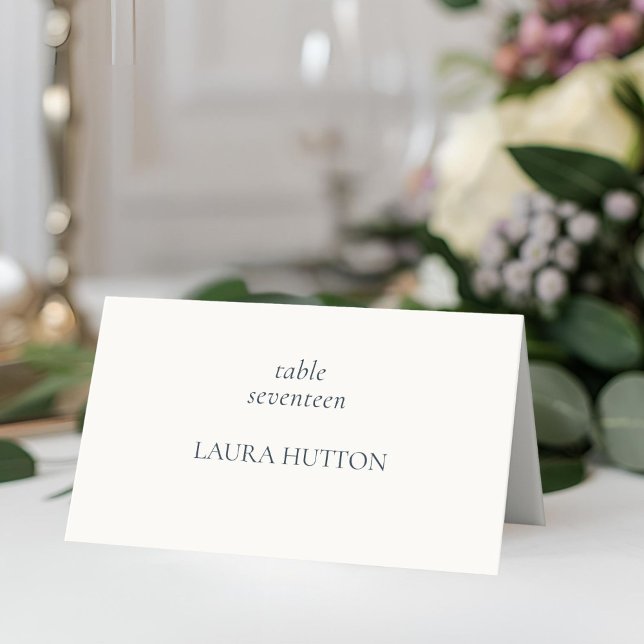 Carte De Placement Ivory | Chic Simple Wedding Folded Place Card (Créateur téléchargé)