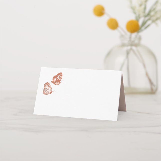 Carte De Placement Jardin à papillons floraux Terracotta Mariage (Devant)