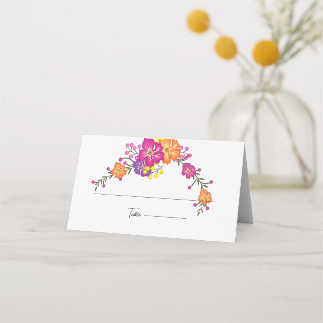 Carte De Placement Jardin d'été Aquarelle Mariage floral (Devant)