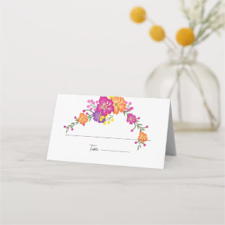 Carte De Placement Jardin d'été Aquarelle Mariage floral