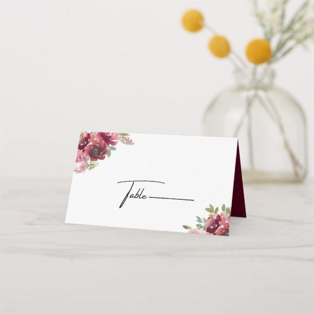 Carte De Placement Jardin d'été Aquarelle Mariage floral (Devant)