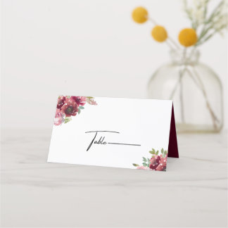 Carte De Placement Jardin d'été Aquarelle Mariage floral