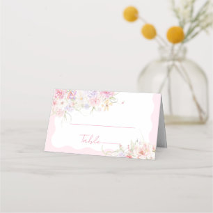 Carte De Placement Jardin Floral Ondulé Fleur Sauvage Moderne Baby Sh
