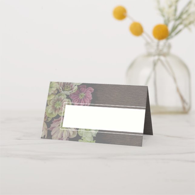 Carte De Placement Jardin Hellebore Bois et Blanc Placard (Devant)