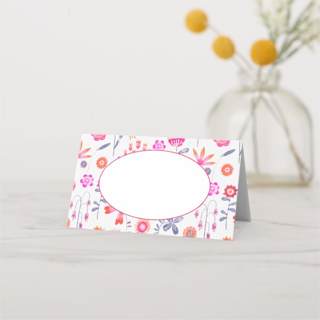 Carte De Placement Jardin rose moderne Boho (Devant)