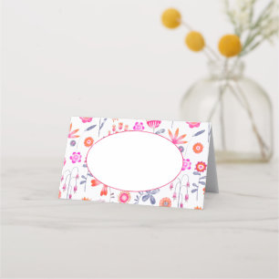 Carte De Placement Jardin rose moderne Boho