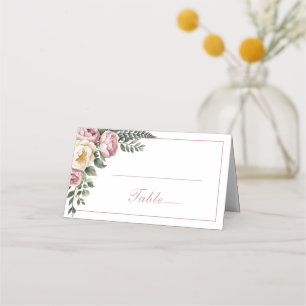 Carte De Placement Jardin rose romantique pivoine et Rose Mariage flo