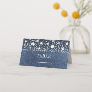 Carte De Placement Jean Bleu Denim & Diamants Plan de table par numér