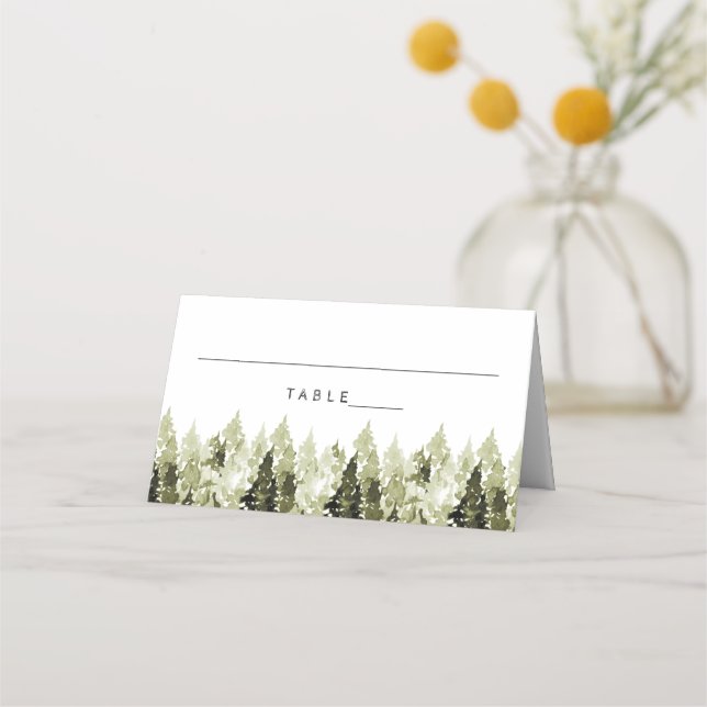Carte De Placement JENNA Russe Aquarelle Pines Tented Carte Place (Devant)