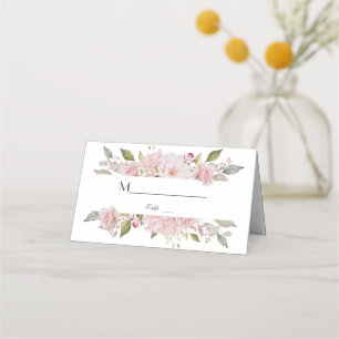Carte De Placement Joli Mariage à fleurs rose pâle