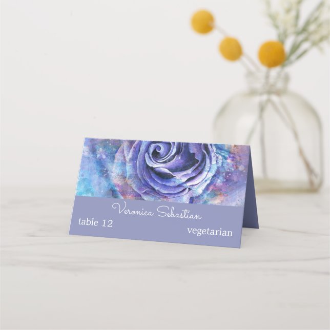 Carte De Placement Joli Rose aquarelle (Devant)