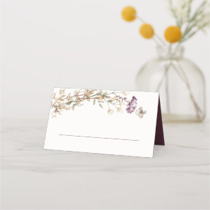 Carte De Placement Jolie carte Fleur sauvage Plum Blank d'automne