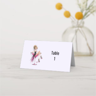Carte De Placement Jolie femme aguicheuse dans un verre à Martini