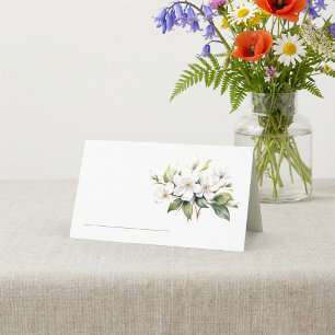 Carte De Placement Jolie feuille de pomme blanche nom de table nom ca