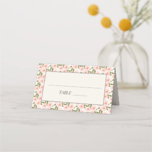 Carte De Placement Jolie florale rose saumon printemps