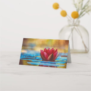Carte De Placement Jolie photo d'une fleur de Lotus dans un étang