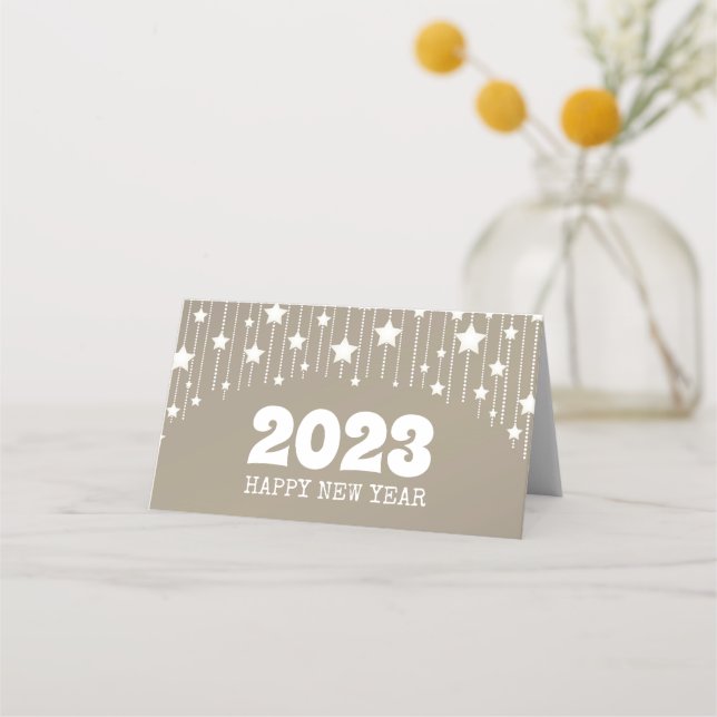 Carte De Placement Joyeux Nouvel An 2023 étoile pendante garland (Devant)