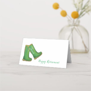 Carte De Placement Joyeux retraite vert jardinage welly boot