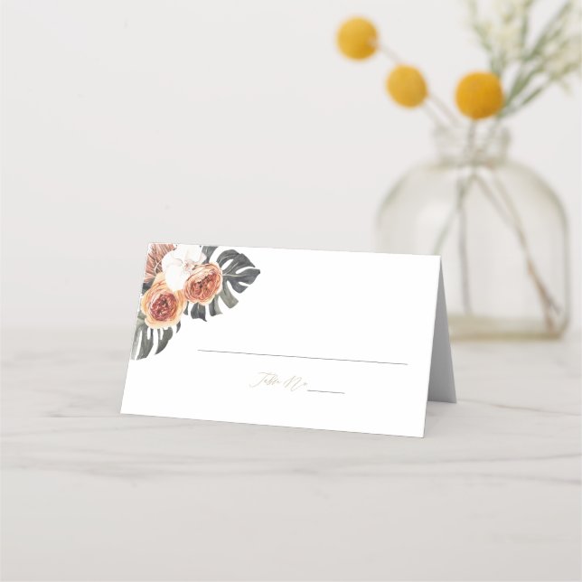 Carte De Placement KINSLEY Boho Terracotta Palm Mariage Nom d'hôte (Devant)