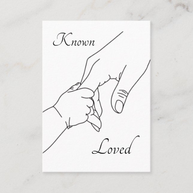 Carte De Placement Known & Loved – Psalm 139 Pro-Life Prayer Card (Devant)