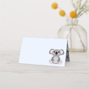 Carte De Placement Koala Bear Baby shower Blue Boy