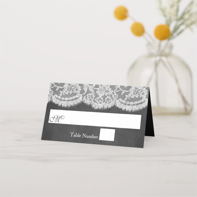Carte De Placement La collection de Mariages Chalkboard & Lace (Devant)