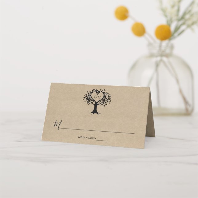 Carte De Placement La collection Rustic Heart Tree Mariage (Devant)