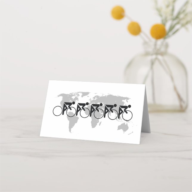 Carte De Placement La Course De Vélo N° 3 Noir Sur Blanc (Devant)